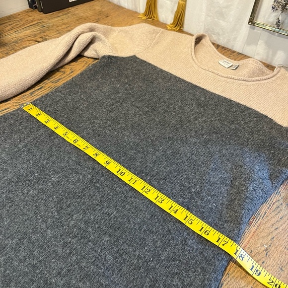 ESPRIT - Color Block gray & tan Sweater Dress - Size L - Picture 9 of 11